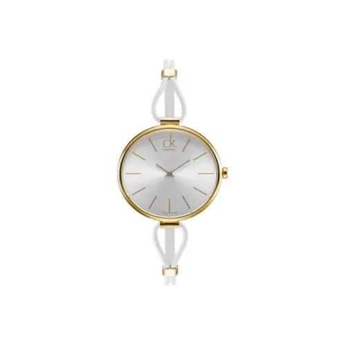 Calvin Klein Selection Collection Наручные часы Кварцевый механизм Кожаный ремешок 38 мм Серебристый циферблат Женские часы K3V235L6