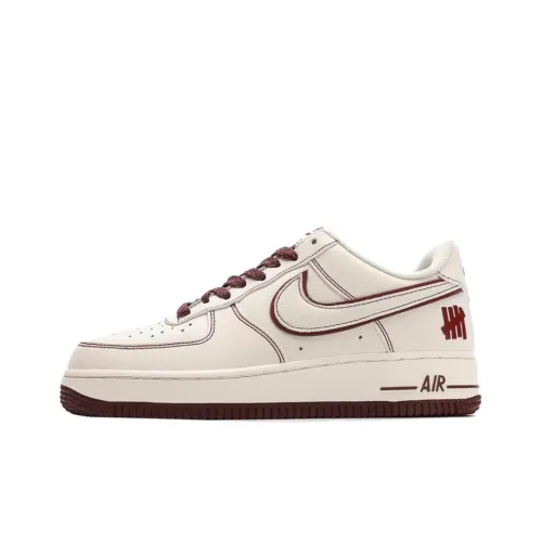 UNDEFEATED x Nike Air Force 1 Low Легкие и Дышащие Низкие Кроссовки для Скейтбординга Унисекс Бежево-Красные