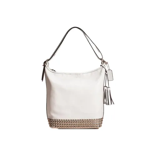 COACH Legacy Перчаточная дубленая кожа Ведрообразная сумка Сумка Сумка через плечо Средняя Женская Белая