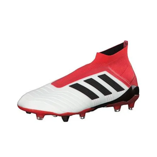 Adidas Predator 18+ FG Твердый Грунт Природная Трава Амортизация Износостойкие Футбольные Бутсы Мужские Белый Красный
