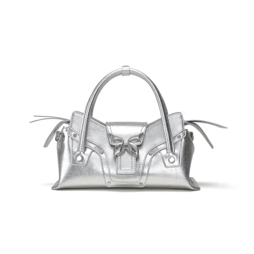 Omentar Коровья кожа Одно плечо Сумка Маленькая Женская Серебряный Черный Белый