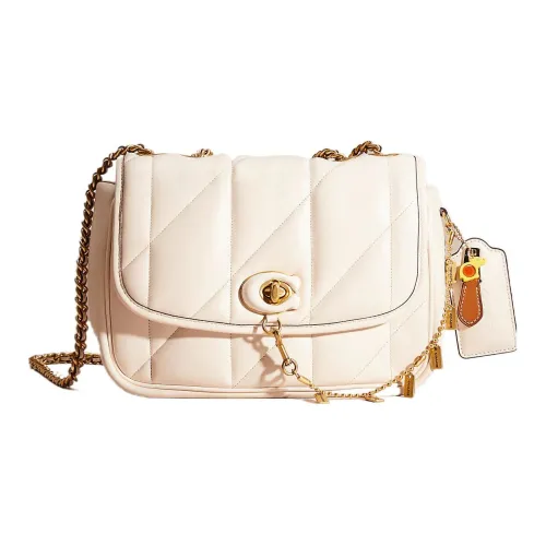 COACH Madison Кожа Подушка Сумка Сумка Сумка через плечо Средняя Женская Белая