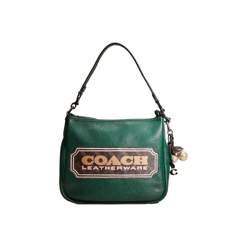 COACH Cary Кожа Плечо Сумка Сумка Сумка через плечо Большая Женская Зеленая