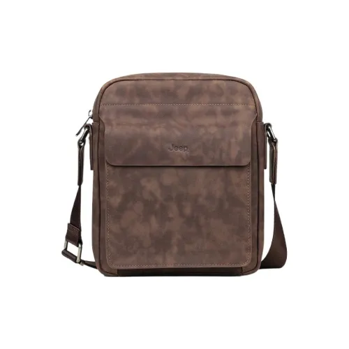 JEEP Сумка через плечо из коровьей кожи стандартная мужская кофейного цвета