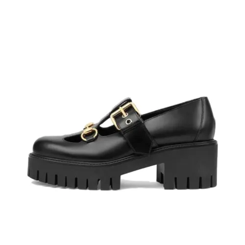 GUCCI Лоферы с пряжкой Horsebit женские черные