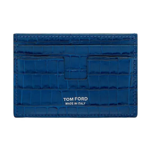 TF Кожа Держатель для карт Держатель для карт Мужской Ультрамарин Циан