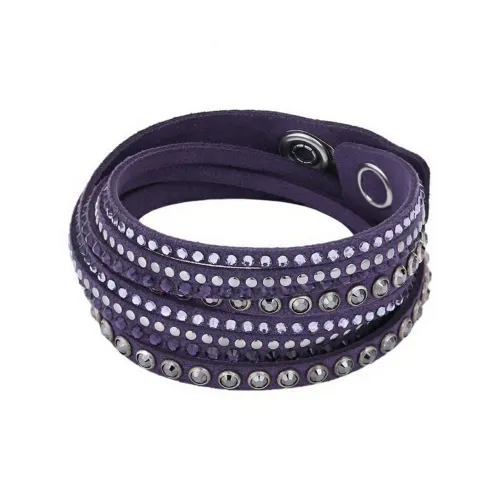 Swarovski Slake Rock Имитация Кристальный Камень Кожа Нарукавные повязки Фиолетовый Женские