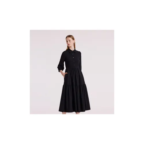 GOELIA 00B Black Женские Длинные Рукава Платья