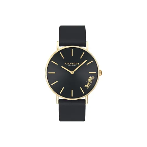 COACH Наручные часы Кварцевый механизм Кожаный ремешок 36 мм Черный циферблат Женские часы 14503333