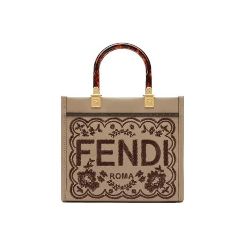 FENDI Sunshine Кожа Тоут Сумка Сумка для покупок Сумка через плечо Сумка Маленькая Женская Голубино-серая