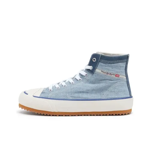 DIESEL S Principia High-Top Canvas Shoes Blue Unisex