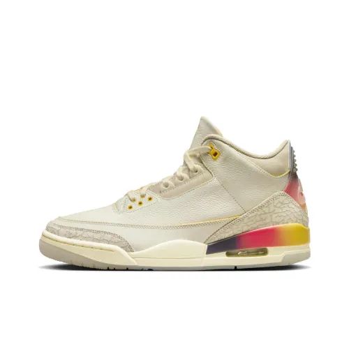 J Balvin x Jordan Air Jordan 3 Retro SP 'Medellín Sunset' Mid Top Винтажные баскетбольные кроссовки Unisex Белый Синий Красный