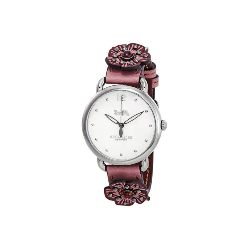 COACH Delancey Collection Наручные часы Кварцевый механизм Кожаный ремешок 31 мм Белый циферблат Женские часы 14502949