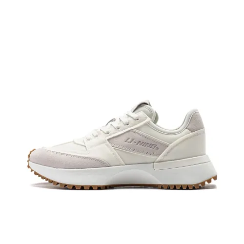 LINING 001 Vntg Легкий и Износостойкий Низкий Топ Беговые Кроссовки Женские Белые