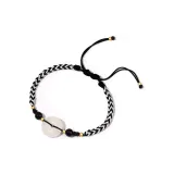 Браслет с тканым вязаным ремешком и застежкой Ping An - черный