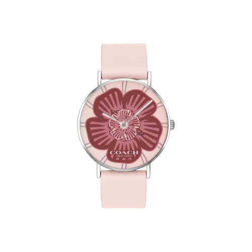 COACH Наручные часы Кварцевый механизм Кожаный ремешок 36 мм Красный циферблат Женские часы