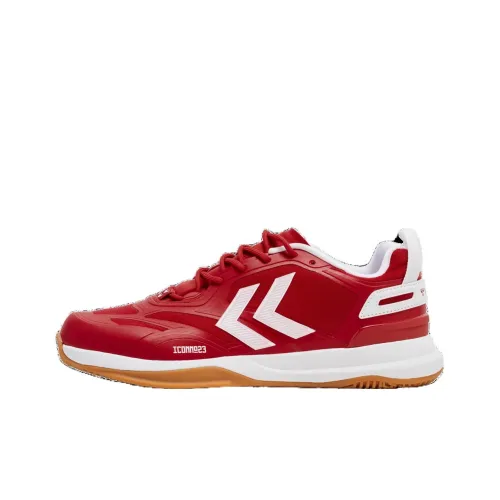 Hummel Устойчивые к истиранию амортизирующие подошвы Низкие кроссовки для тренировок Унисекс Красный