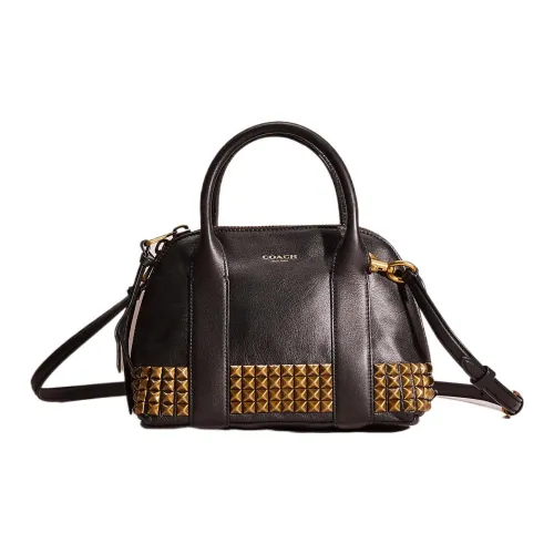 COACH Bleecker Кожа Сумка-купол Сумка на одно плечо Мини Женская Черная