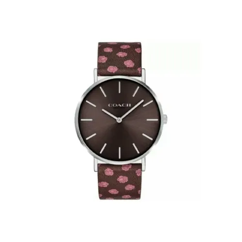 COACH Perry Наручные часы Кварцевый механизм Кожаный ремешок 36 мм Коричневый циферблат Женские часы
