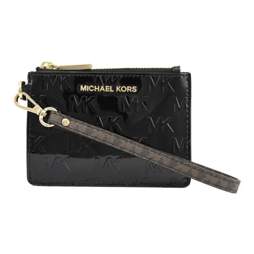 MICHAEL KORS Jet Set Лакированная кожа Кошелек для монет Стандартный Унисекс Черный