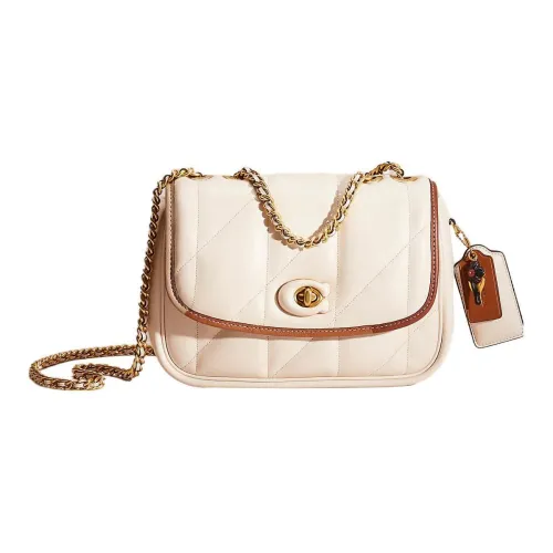 COACH Madison Напп Кожа Подушка Сумка-Сумка через плечо Средняя Женская Белая