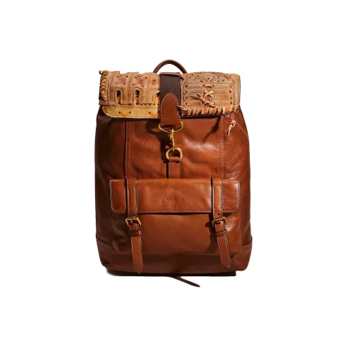 COACH Bleecker Телячья кожа Рюкзак Большой Мужской Коричневый