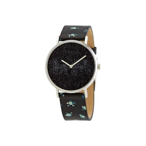 COACH Perry Наручные часы Кварцевый механизм Кожаный ремешок 36 мм Черный циферблат Женские часы