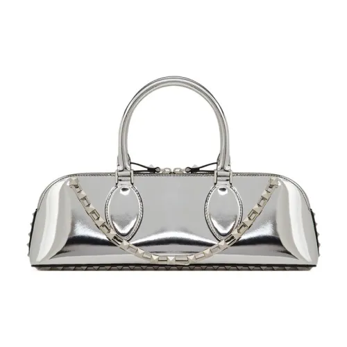 Valentino Rockstud Телячья кожа Сумка через плечо Сумка Женская Серебряная