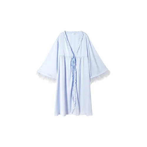 GUKOO Небесно-голубой Женские Банные халаты