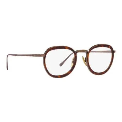 PERSOL Титан Круглые Оправы для очков Унисекс Коричневый
