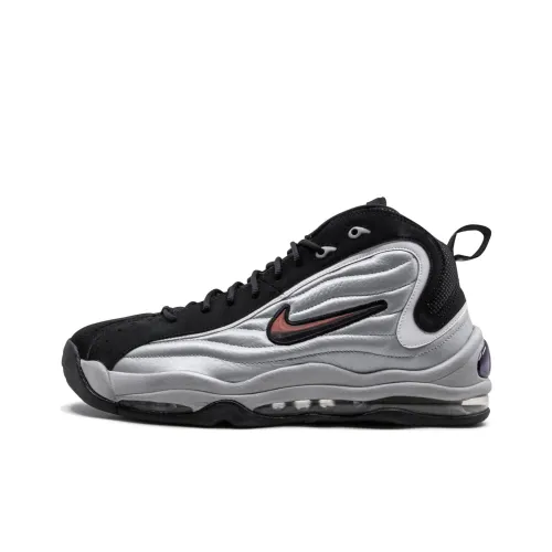 Nike Air Total Max Uptempo Устойчивый к истиранию Низкий Топ Винтажные Баскетбольные Кроссовки Унисекс Металлический Серебристый Черный