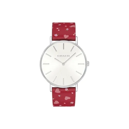 COACH Perry Women's Watch Кварцевый механизм ремень из натуральной кожи 36 мм белый циферблат