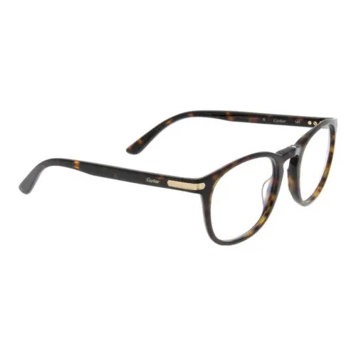 Cartier Ацетат Круглые Оправы для Очков Мужские Коричневые