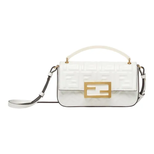 FENDI Baguette Овечья кожа Одно плечо Через плечо Чехол для телефона Стандартный Women's White