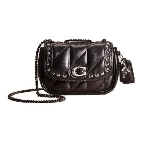 COACH Madison Напп Кожа Подушка Сумка Сумка через плечо Маленькая Женская Черная