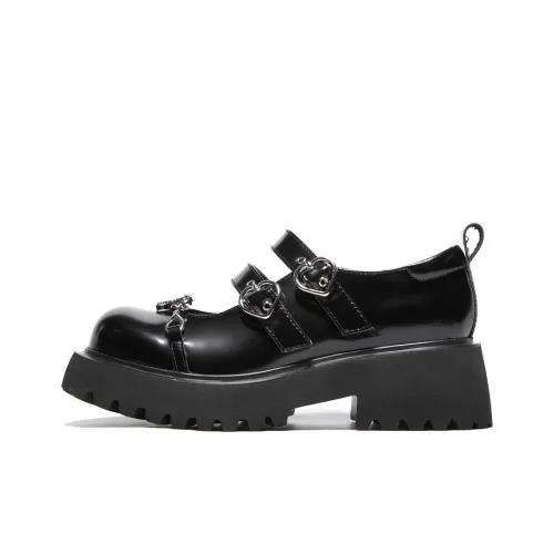 XB ITER Грубый каблук Туфли Мэри Джейн Женские Черные