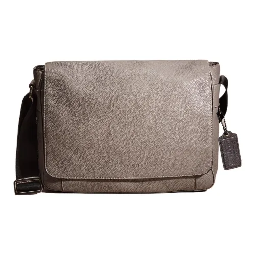 COACH Metropolitan Pebble Кожа Курьерская Сумка Сумка через плечо Сумка на плечо Большая Мужская Серый