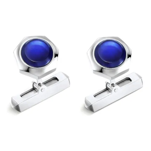 Cartier Запонки Santos De Cartier Серебро, Палладиевая Отделка, Синтетическая Шпинель Синего Цвета