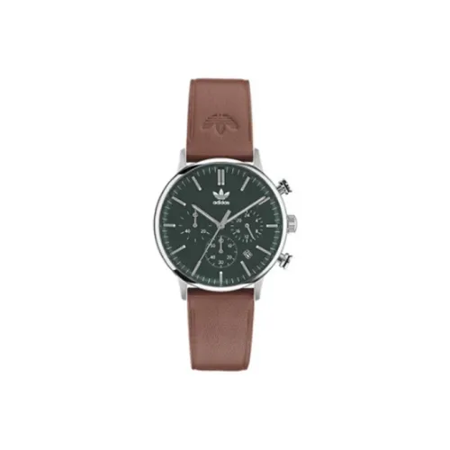 Adidas Originals STYLE Collection Кварцевые Мужские Наручные Часы Кожаный Ремешок Зеленый Циферблат