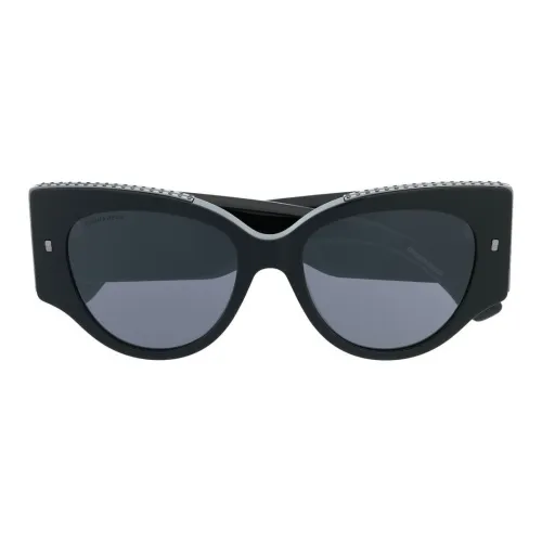DSQUARED 2 Ацетат Нерегулярная форма Солнцезащитные очки Женские Черный