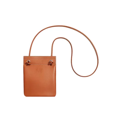 HERMES Aline Cheri Calfskin Сумка через плечо Сумка на плечо Мини Женская 37 Золотисто-коричневый