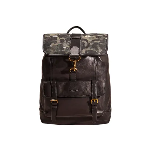 COACH Bleecker Телячья кожа Рюкзак Большой Мужской Черный