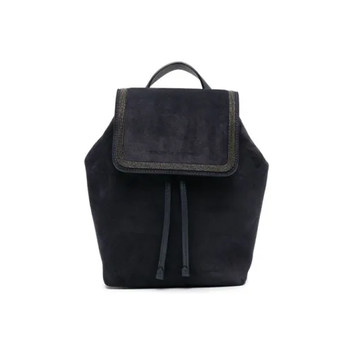 BRUNELLO CUCINELLI Телячья кожа с замшей рюкзак стандартный женский полночный синий