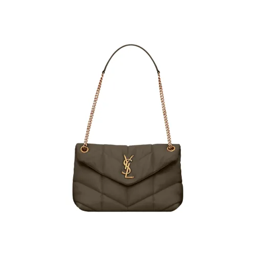 SAINT LAURENT Puffer Овчина Сумка через плечо Сумка на плечо Женская Коричневая