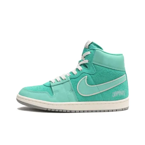 Корпоративный x Jordan Air Ship Pesp Противоскользящий Устойчивый к истиранию Высокий Топ Винтажные баскетбольные кроссовки Унисекс Зеленый