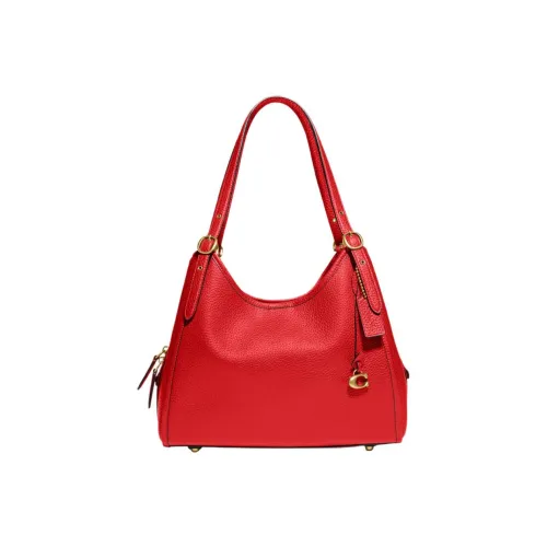 COACH Lori Мягкая кожа сумка через плечо большая женская красная