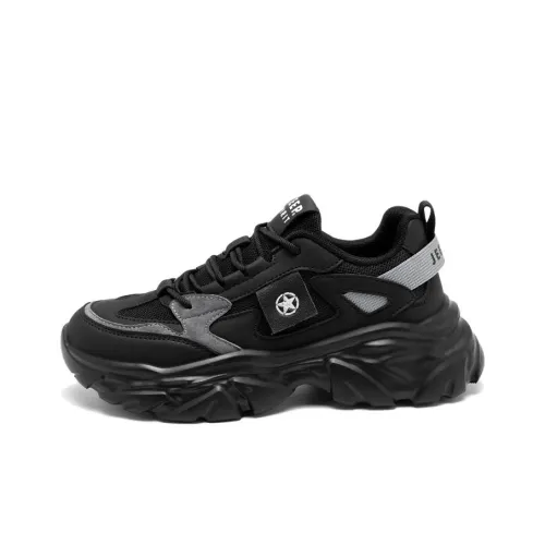 JEEP SPIRIT Дышащий Легкий Увеличение Высоты Низкий Топ Повседневная Обувь Мужская Черная