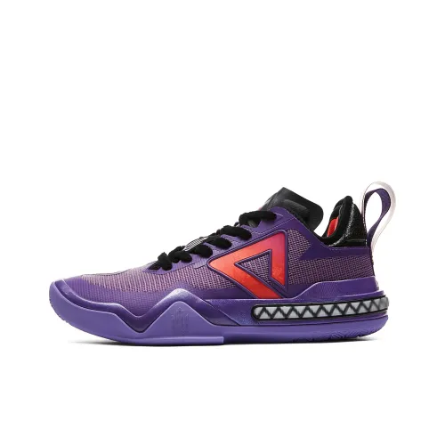 PEAK Wiggins AW1 Slip-resistant Abrasion-resistant Low-top Баскетбольные кроссовки Мужские Пурпурные Lakers