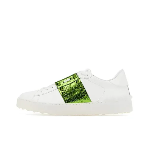 Valentino Rockstud Низкий Топ Повседневная Обувь Женская Белая Зеленая