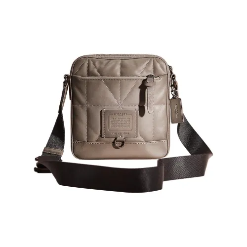 COACH Rivington Soft GRAIN LEATHER Сумка через плечо Сумка через плечо Маленькая Мужская Светло-Серый